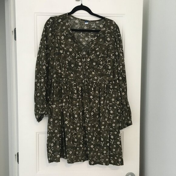 Long-Sleeve Mini Swing Dress - Picture 1 of 4